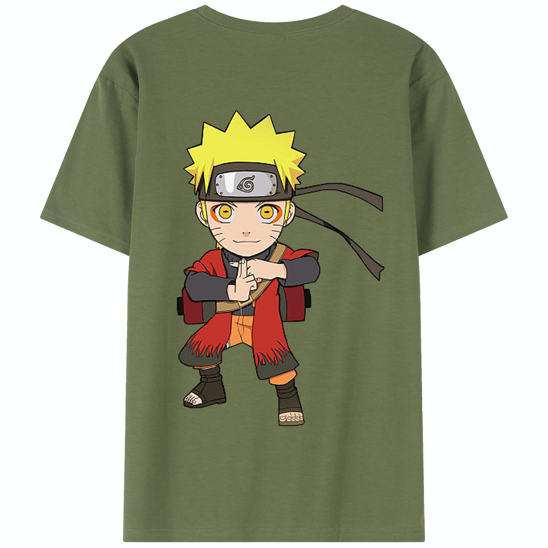 （画像用） NARUTO -ナルト- うずまき ナルト Uzumaki Naruto 綿100％半袖Tシャツ（背面プリント）
